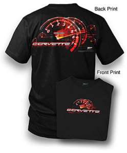 C5 Corvette Tach Speedo Redline Black T Shirt  