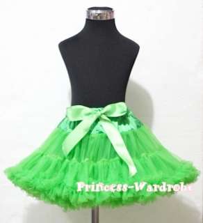 Xmas Bright Green Full Pettiskirt Skirt Dance Tutu Dress For Girl Size 