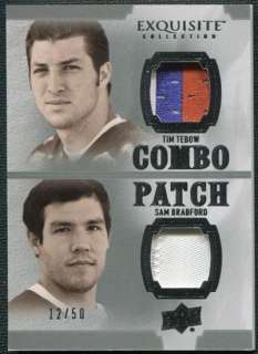   Deck Exquisite Collection Patch Combos Sam Bradford Tim Tebow 12/50