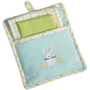  DII Easter Bunny Embroidery Pot, Mitt Gift Set