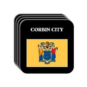  US State Flag   CORBIN CITY, New Jersey (NJ) Set of 4 Mini 
