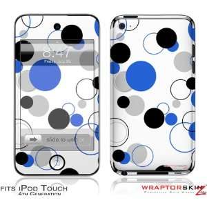  iPod Touch 4G Skin   Lots of Dots Blue on White by 