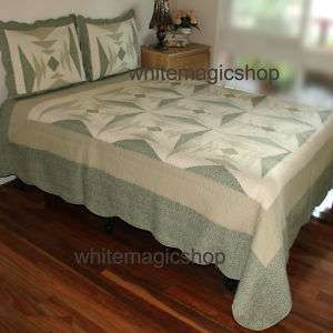 Modern Art Patchwork Cotton Bedspread Set 3PC Queen NEW  