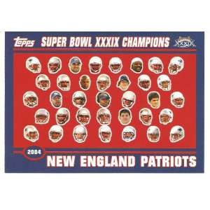  Super Bowl XXXIX Champions # NNO Jumbo Team Card in Protective Top 
