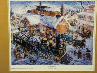 Gerald Nees Signed Framed Print Litho Railroad Town  