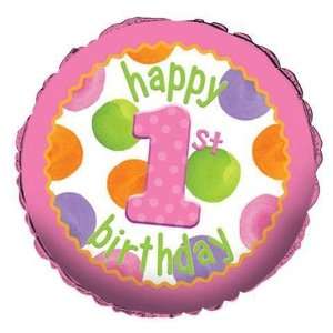    Birthday Balloons   18 Big 1 Dots Girl Birthday Toys & Games