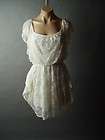   Ladylike Victorian Style Ivory Lace Blouson Dance Tea Party fp Dress S
