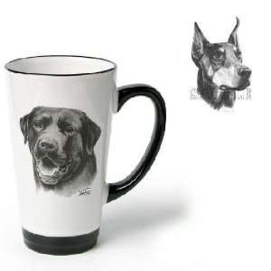   Cup with Doberman Pinscher (Black and white, 6 inch)