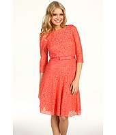 Tahari by ASL   Franco 3/4 Sleeve Belted Lace Dress