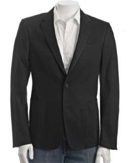 style #309279501 black cotton 2 button jacket