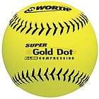 12 New Worth Slowpitch Softballs Protac Super Gold Dot C Lok 