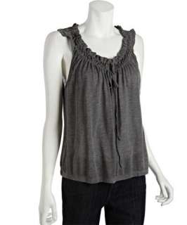 Soft Joie heather grey jersey Thalina ruched neck sleeveless top