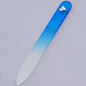  3.5inch Crystal Glass Nail File With Rhinestone   Blue 