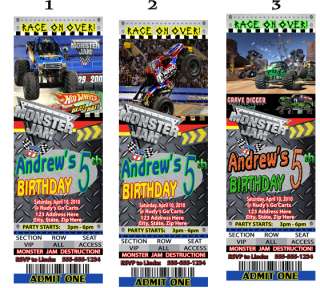 Monster Truck Jam Birthday Party Invitations Favors  