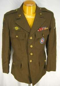 Vintage 1942 WWII US Army XXIV 24th Amphibious Dress Field wool 