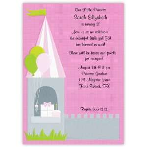   Girl Baby Shower Invitations   Pink and Green Princess Invitation