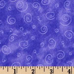  44 Wide Zany Barnyard Swirls Purple Fabric By The Yard 
