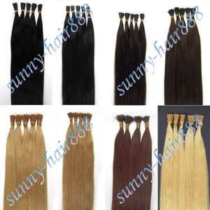Stick tipped Human hair Extensions100s,3 Length 7Colors  