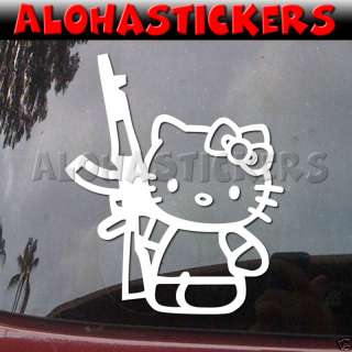 HELLO KITTY AK47 GUN Vinyl Decal Car Window Sticker A53  