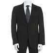 prada black stretch wool 2 button suit with flat front pants
