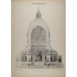  1902 Print 1878 Prix Rome Architecture Laloux Cathedral 