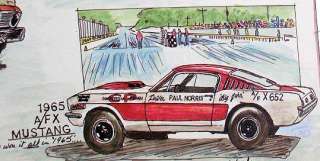 FORD POSTER FASTEST FIVE FACTORY DRAG CARS 60S MINT  