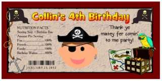 20 PIRATE BIRTHDAY PARTY FAVORS ~ WATER BOTTLE LABELS  