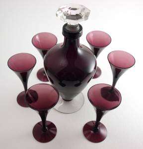CAMBRIDGE   7 PC SHERRY SET   Decanter and 6 Stems  