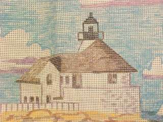 Neat COTTAGE BY THE SEA & LIGHTHOUSE NEEDLEPOINT CANVAS  