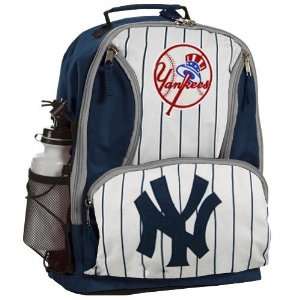 New York Yankees Youth White Pinstripe Embroidered Team Logo Backpack 