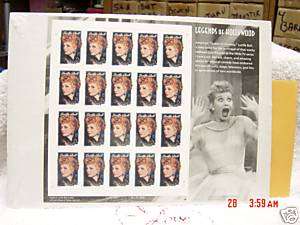 LOVE LUCY Full Sheet .34 Legends Of Hollywood Series  