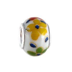 Pandora Style Charm Bead (Z442)   Glass (14mm x 10mm) (fits Troll too 