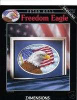 FREEDOM EAGLE (WITH US FLAG) IN CROSS STITCH  
