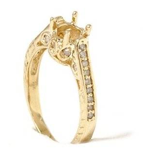 Vintage Semi Mount Engagement Ring Setting Yellow Gold Mount Antique 