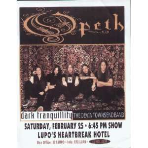  Opeth Concert Flyer Providence Lupos