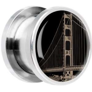  00 Gauge  Steel Golden Gate Bridge Screw Fit Plug Jewelry