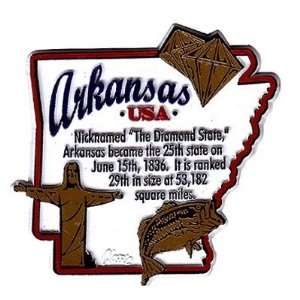 Arkansas Magnet 2D State Map Info Case Pack 72  Sports 