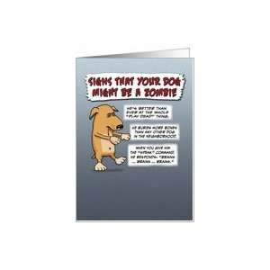 Funny Halloween card Zombie Dog Card
