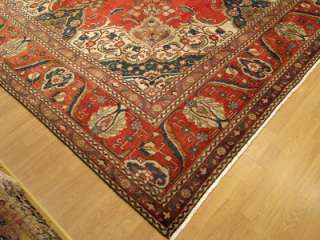 13 Handmade Antique Persian Tabriz Serapi Wool Rug 1940s 