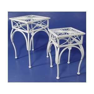METAL OPEN WEAVE PLANT STAND 