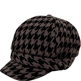 Soft Acryilc Houndstooth Cabbie Grey/Black