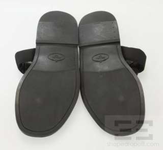 Prada Black Nylon & Leather Mens Flat Sandals Size 8.5  
