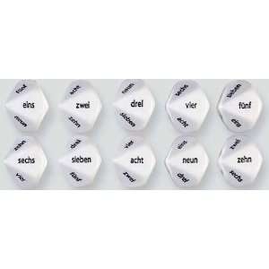   of 5 Dice   10 Sided polyhedral   Word German Numbers Toys & Games