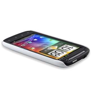 new generic snap on rubber coated case for htc sensation white rear 