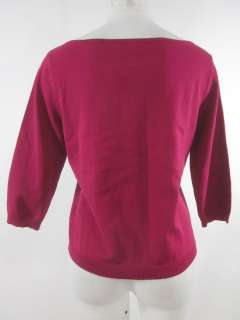   new york dark pink 3 4 sleeve sweater size petite large boat neck 3
