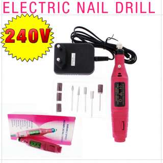 Pink Electric Pen Nail Drill [AC 200 240V 60Hz] UK Euro  