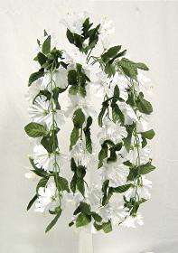WHITE HIBISCUS Hanging Bush Artificial Silk Flowers Great for Hanging 
