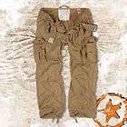  PREMIUM VINTAGE COMBAT CARGO PANTS COYOTE TAN WITH BELT, ARMY MILITARY
