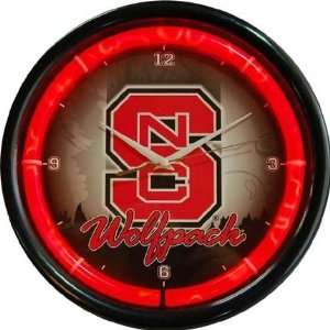 North Carolina State Wolfpack Plasma Neon Clock  Sports 