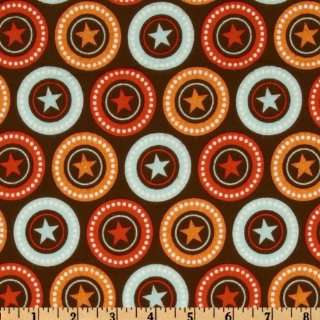 43 Wide All Star 2 Flannel Star Circles Brown Fabric By 